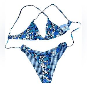 👙NWT Roxy Tri-Scoop Cheeky Bikini Set - Reversible Sz M 🏖️